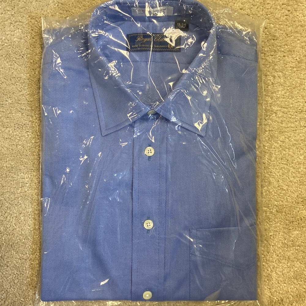 Tom James Royal Classic Oxford Dress Shirt - Neck 16 - NWT